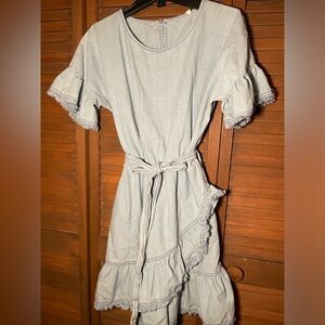 Chambray ruffle dress!